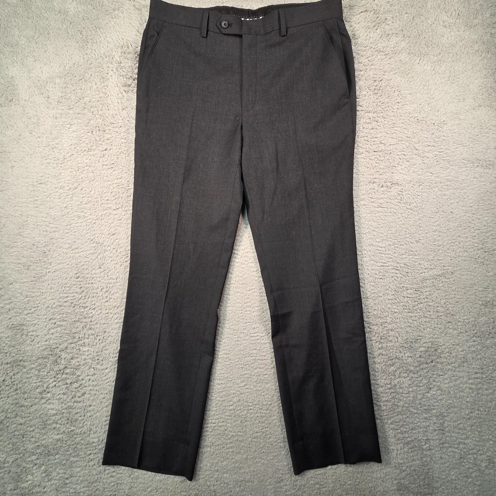 Austin Reed Dress Pants Mens 32Rx Black 100% Wool Dark Academia Preppy Corpcore
